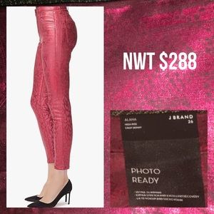 NWT J Brand Womens Alana you Opium Python High Rise Denim Cropped Jeans sz 26